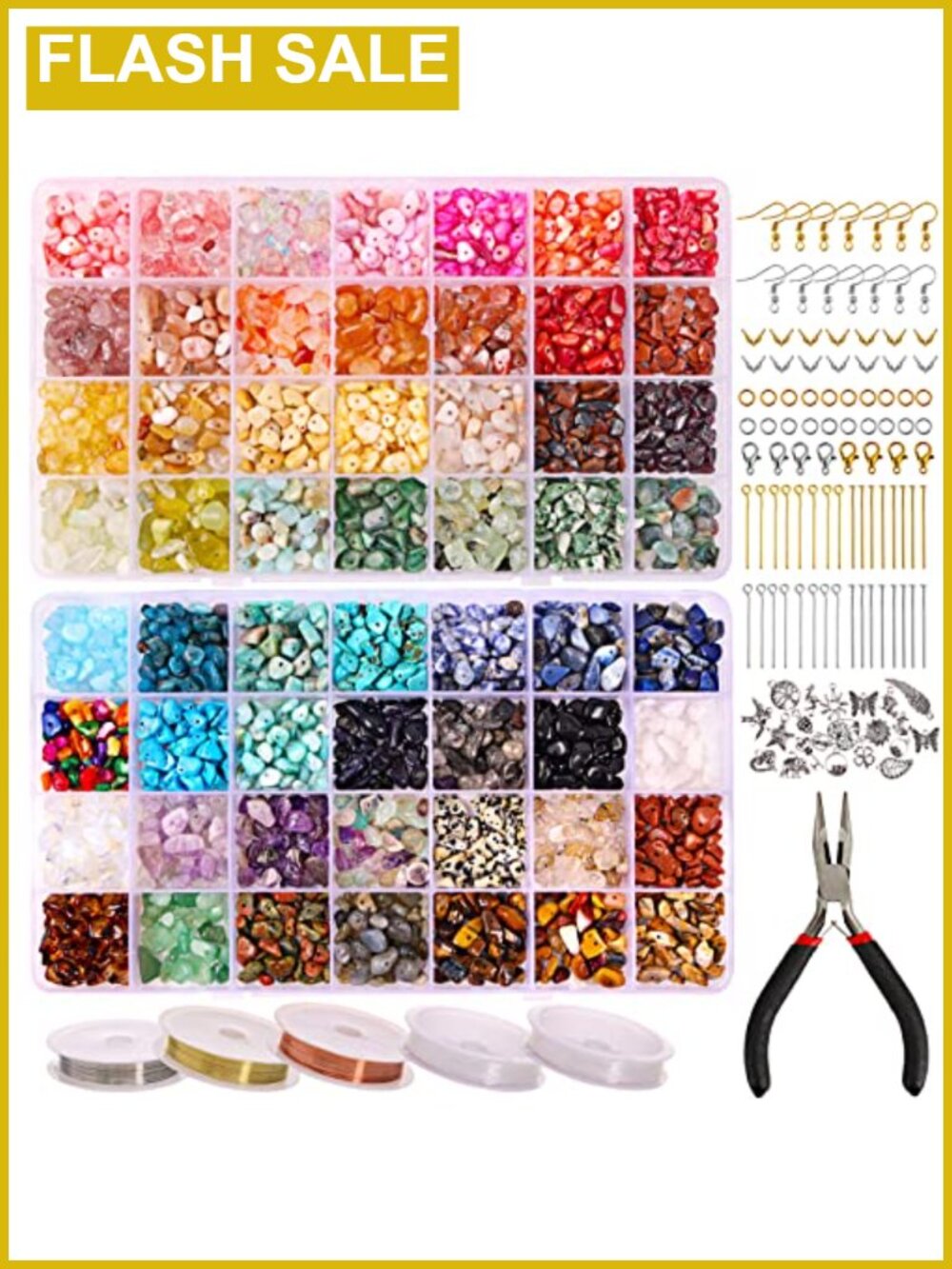 56 Colors 1800pcs Crystal Beads Jewelry Making Supplies Kit